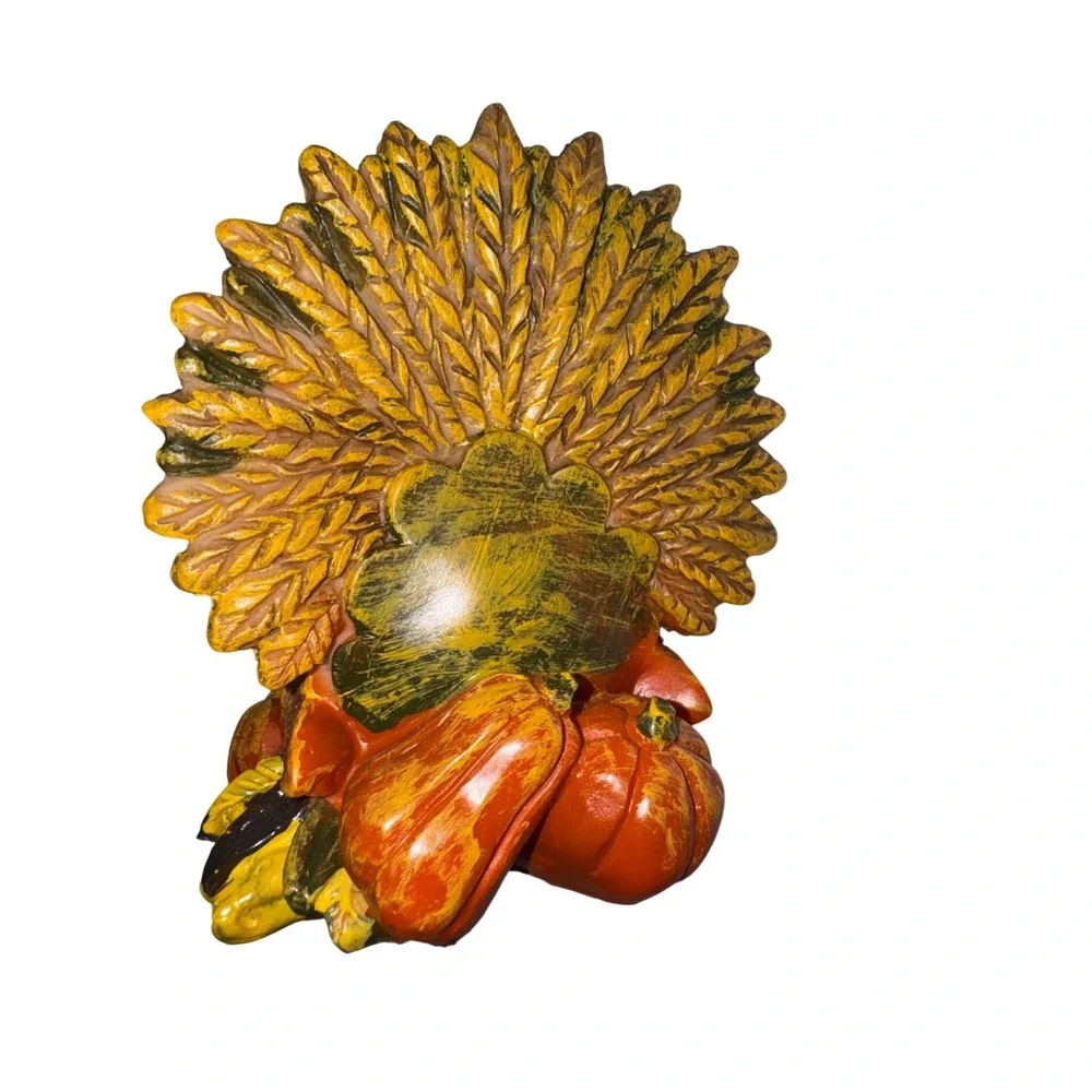 Unbranded Turkey Figurine Small Multicolor Resin Harvest Pumpkins Thanksgiving
